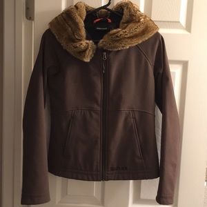 Marmot soft shell jacket with fur lined hood